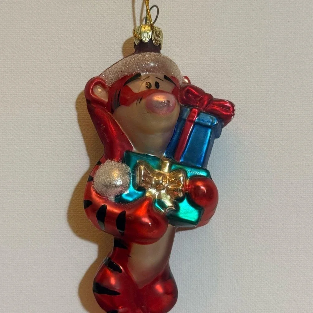 Disney's Tigger Santa's Best European Mouth Blown Style Mercury Glass Ornament